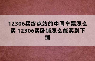 12306买终点站的中间车票怎么买 12306买卧铺怎么能买到下铺